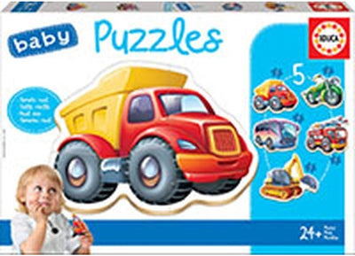 Educa lot de 5 puzzles - bébé - voitures