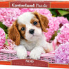 Puppy de puzzle Selecta Castorland en fleurs roses, 500e.