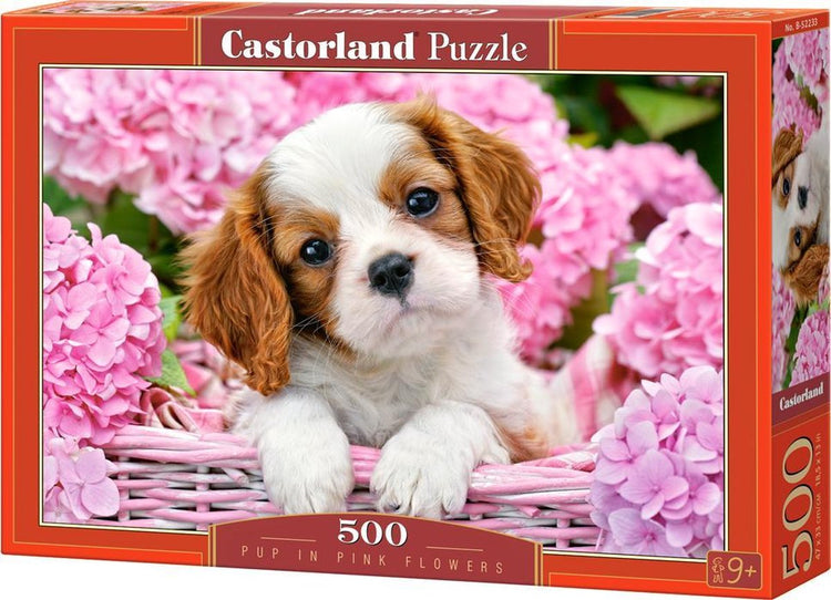 Puppy de puzzle Selecta Castorland en fleurs roses, 500e.