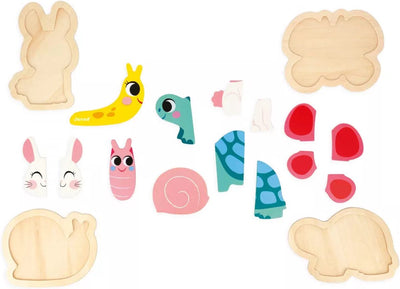 Janod - puzzle jardin - coffret puzzle en bois