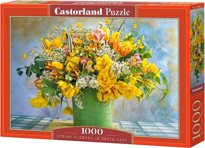 Castorland Fleurs printanières dans un vase vert - puzzle - 1 000 pièces - finition satinée - ajustement parfait - qualité européenne