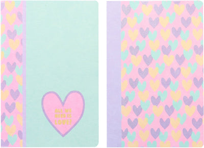 Carnets Kangaro - coeurs b'log - format A4 - avec diamant 5mm - 2 pièces - an-124163-a
