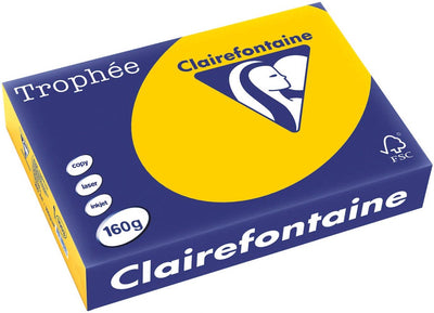Clairefontaine trophée intense a4 jaune tournesol 160 g 250 feuilles