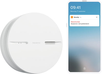 Détecteur de fumée intelligent Netatmo avec WiFi - détecteur de fumée intelligent - fonctionne avec Google Home Apple Home Kit - connectable - batterie 10 ans