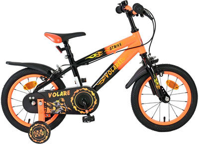 Vélo pour enfants Volare Strike - garçons - 14 pouces - noir orange - deux freins à main