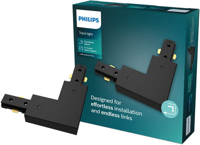 Philips LED Philips EasyLink - connecteur - connecteur en forme de L - coin droit - noir - éclairage sur rail