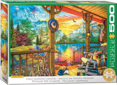 Eurographics - pêche tôt le matin - dominic davison - 500 pièces xl 68×48cm (l×h) - puzzle familial