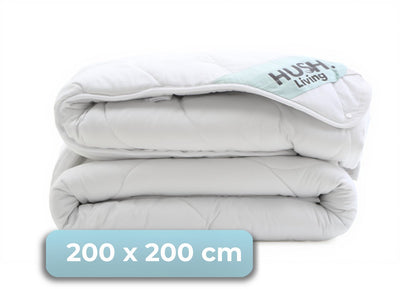 Faire taire. living hush living - couette synthétique - 4 saisons - 200x200 cm - 200 g/m² + 300 g/m² fibre polyester de haute qualité - avec boucles de fixation - douce et légère