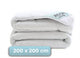 Faire taire. living hush living - couette synthétique - 4 saisons - 200x200 cm - 200 g/m² + 300 g/m² fibre polyester de haute qualité - avec boucles de fixation - douce et légère