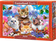 Selecta castorland puzzle chatons avec fleurs, 500 pcs.