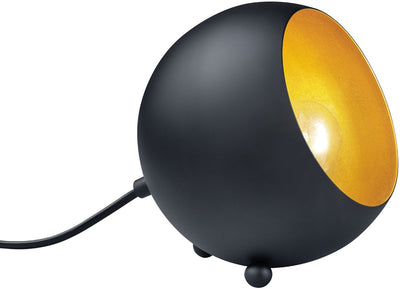 Rl live your light reality billy - lampe de table - noir mat - couleur or - excl. 1x e14 max 28w - interrupteur à cordon