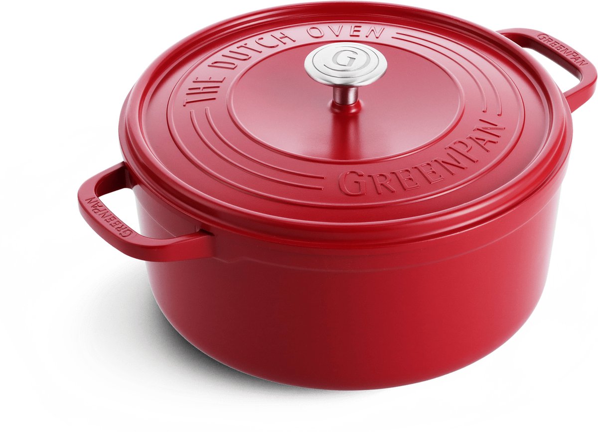 Faitout poids plume Greenpan 24 cm - 5,3 l - rouge - sans pfas