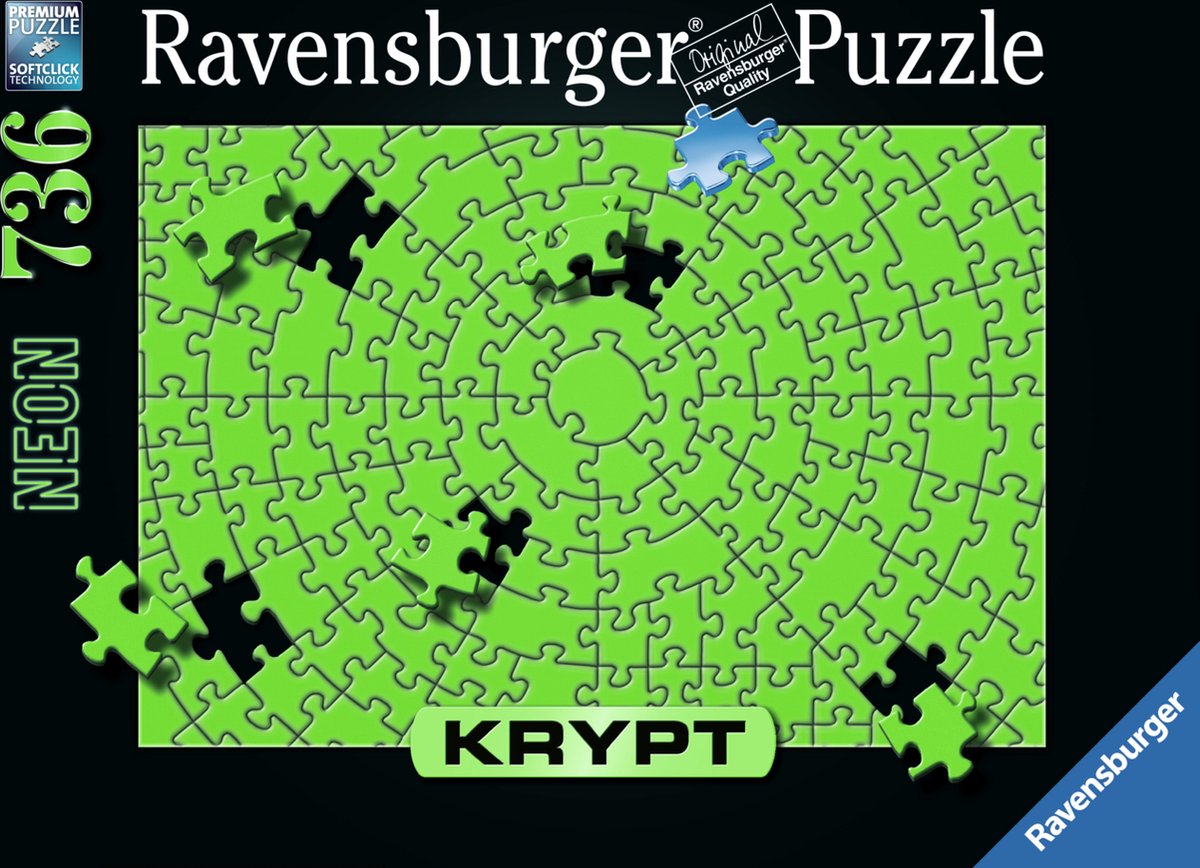 Ravensburger puzzle Krypt vert fluo - puzzle - 736 pièces