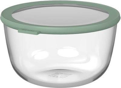 Récipient alimentaire en verre Mepal rond cirqula - 3000 ml - récipients alimentaires en verre - résistant à la chaleur jusqu'à 550 °c. sans couvercle - contenants de préparation de repas - sauge nordique