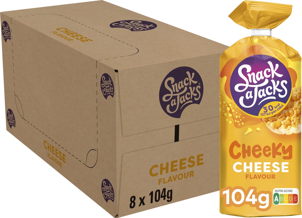 Snack a Jacks Rice Waffle Cheese - Snack - 8 x 104 grammes