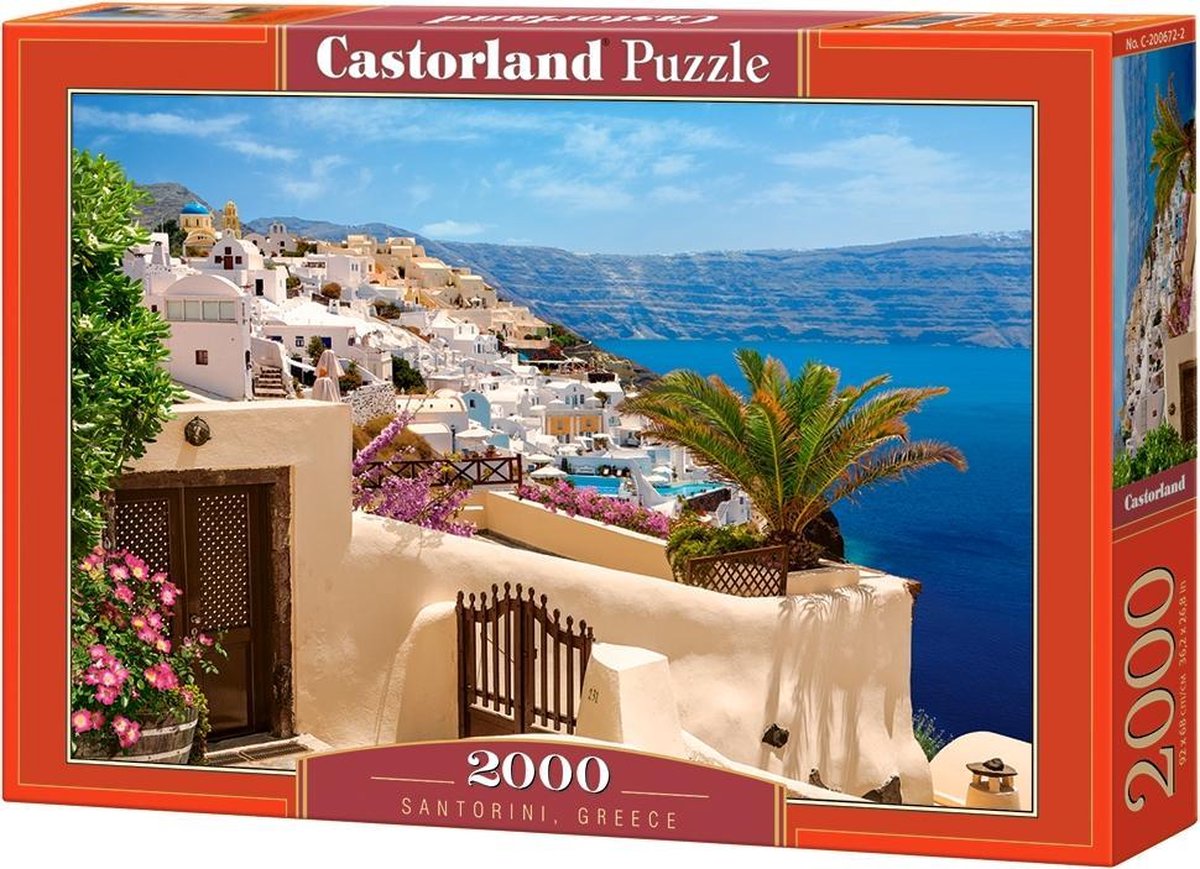 Castorland Santorin Grèce – puzzle – 2 000 pièces – finition satinée – ajustement parfait – qualité européenne