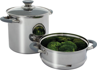 Eurotrail casserole avec cuiseur vapeur corby 18 cm inox 3 pièces