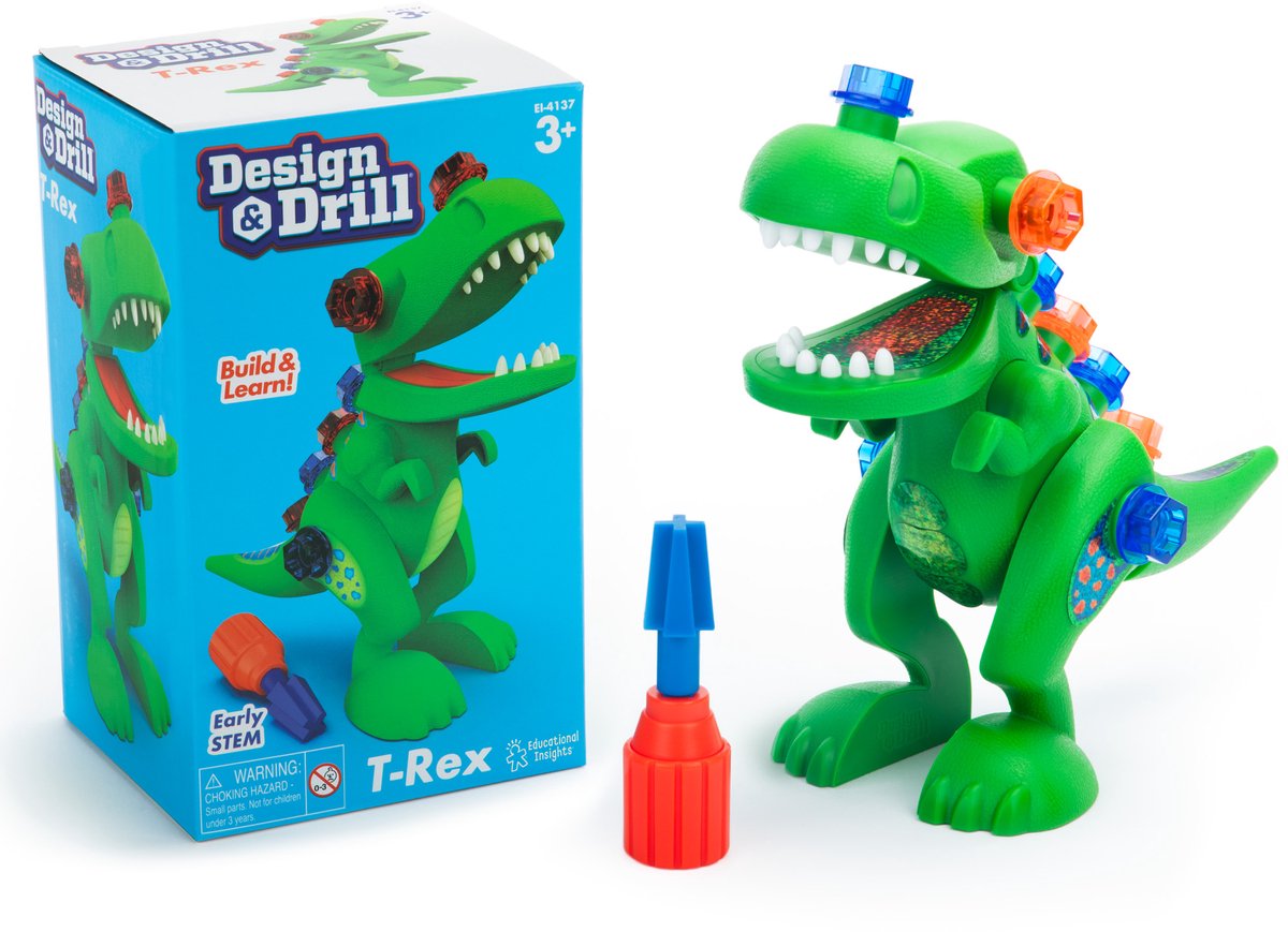Ressources d'apprentissage design drill® t-rex - foret dinosaure décoré - voix - 3+