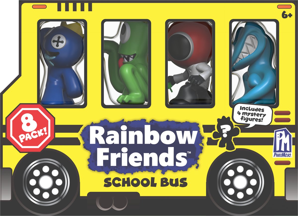 Amis arc-en-ciel - pack de 8 autobus scolaires