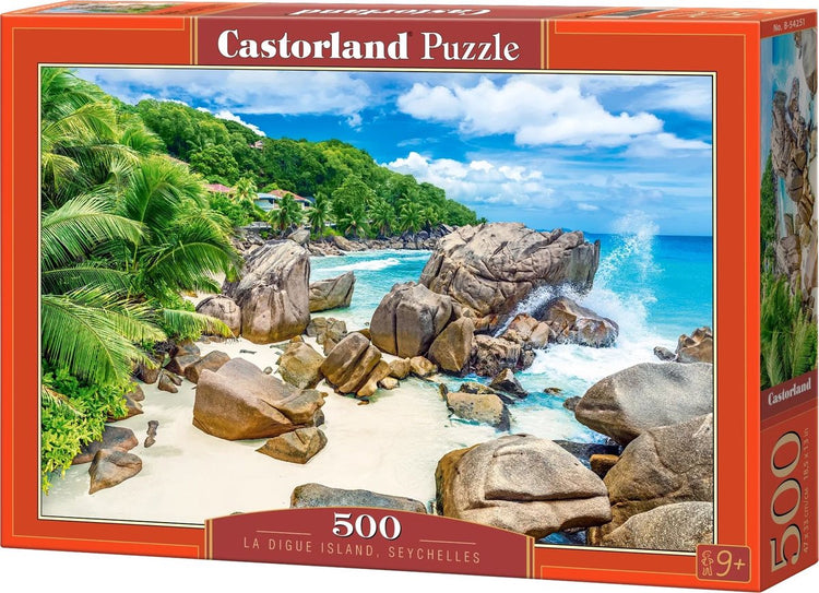 Castorland la digue island, seychelles – puzzle – 500 pièces – finition satinée – ajustement parfait – qualité européenne
