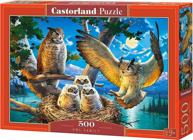 Famille de hiboux de Castorland – puzzle – 500 pièces – finition satinée – ajustement parfait – qualité européenne