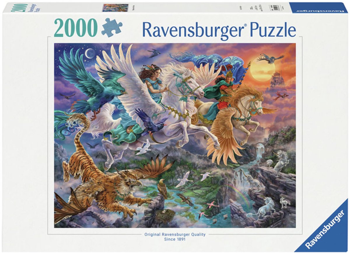 Ravensburger Jigsaw Puzzle auf Dem Pegasus Durch dat Lufte, 2000st.