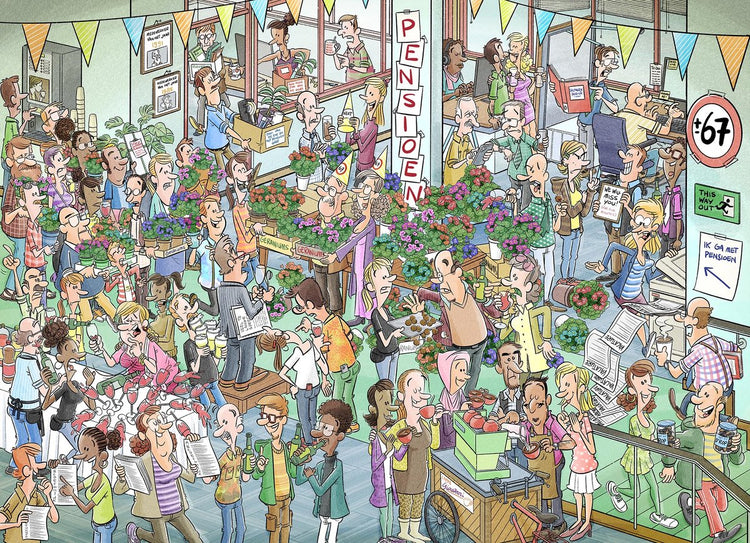 Puzzle de fête avec les détails personnels de l'éditeur - hourra ! retraité 1000 pièces