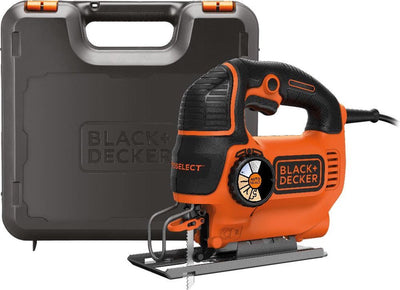 Black+decker ks801sek 550w scie sauteuse pendulaire | dans une valise | 1x plaque anti-éclats | 1x lame de scie - ks801sek-qs