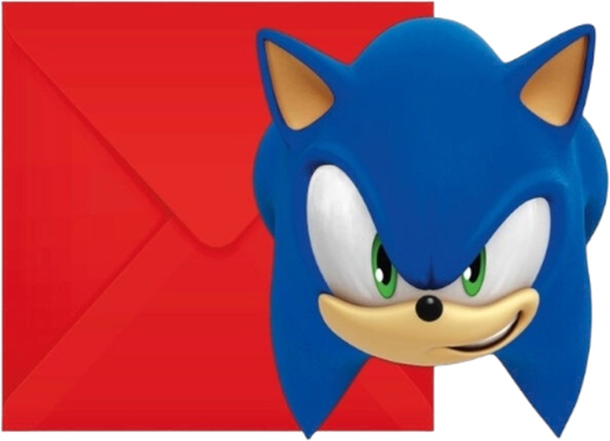 Cartes d'invitation à une fête Decorata - sonic - 6 pièces