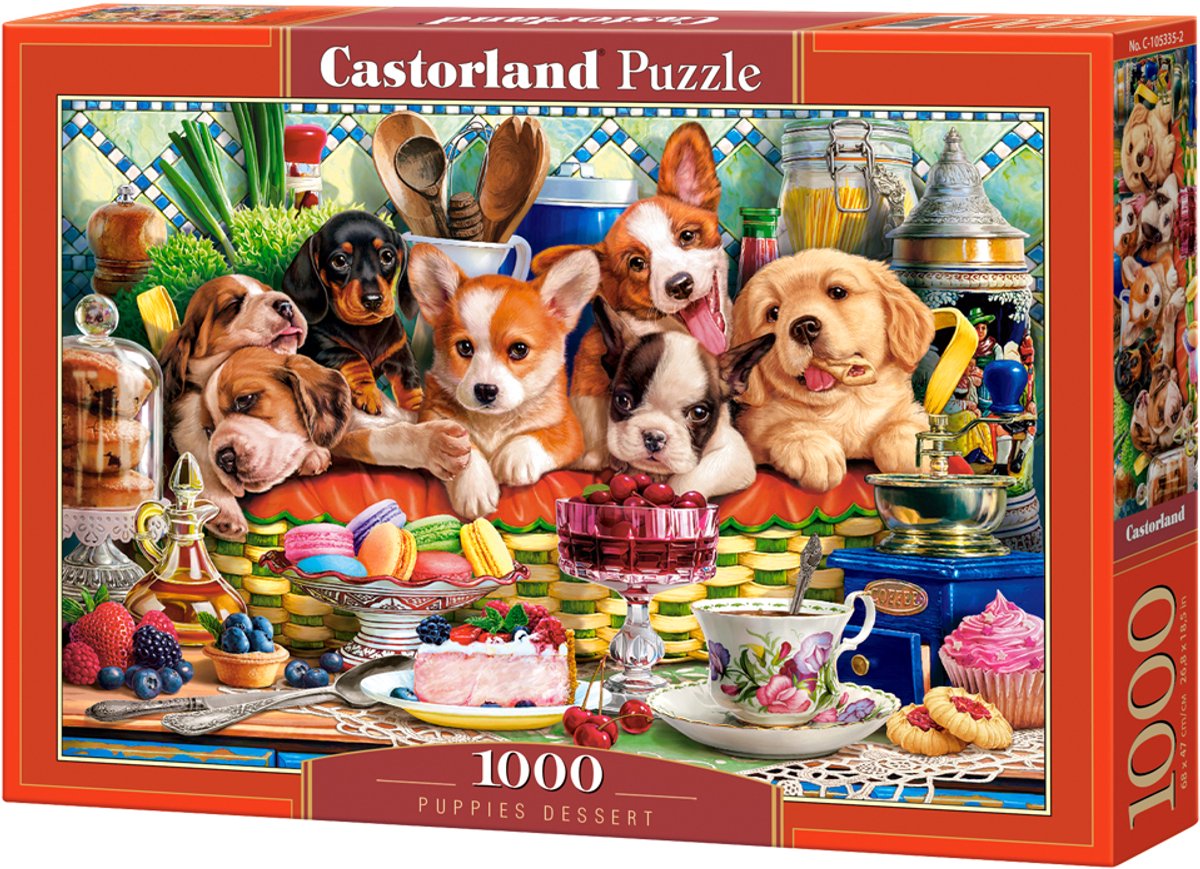 Dessert chiots Castorland – puzzle – 1000 pièces – finition satinée – ajustement parfait – qualité européenne
