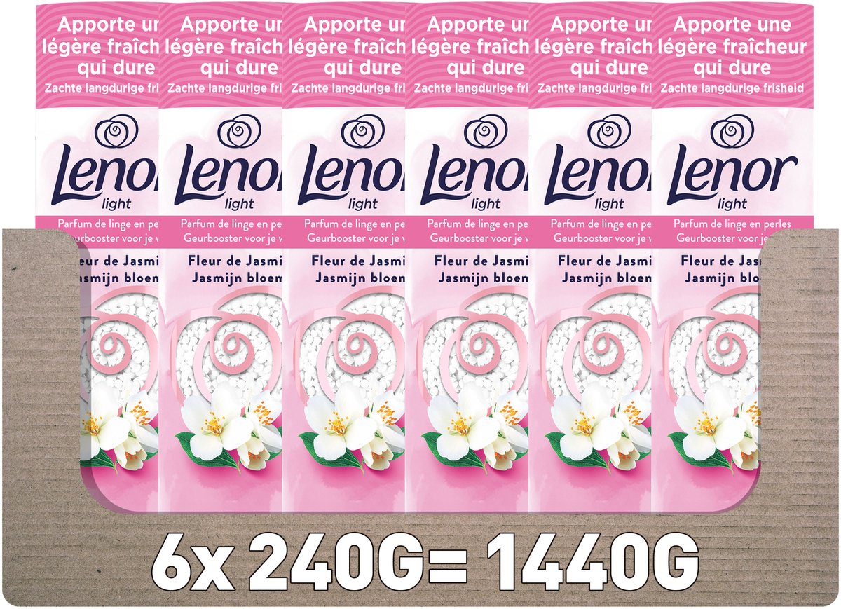 Lenor booster de parfum léger fleur de jasmin - 6 x 240 grammes - parfum lavant