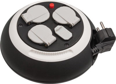 Boîte de câbles Brennerstuhl Comfort Line trois fois avec mini-enrouleur de câble USB (enrouleur de câble d'intérieur pour la maison avec fonction de chargement USB, câble de 3 m) - 1109220600