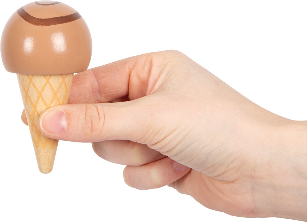 Petit pied de crème glacée compacte en bois frais, 6dlg.