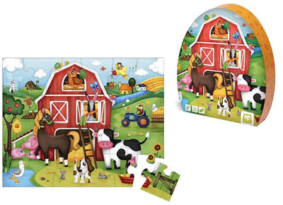 Eurekakids puzzle ferme jouets éducatifs en carton 24 pièces.