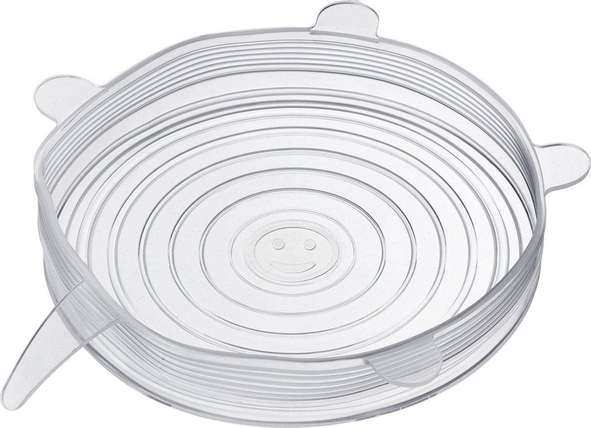 Couvercles pour aliments frais Westmark ronds - couvercles en silicone extensibles et réutilisables pour divers récipients, également pour tranches de fruits, alternative durable - silicone, 6 pièces