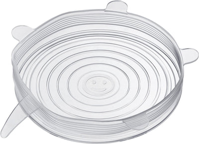 Couvercles pour aliments frais Westmark ronds - couvercles en silicone extensibles et réutilisables pour divers récipients, également pour tranches de fruits, alternative durable - silicone, 6 pièces