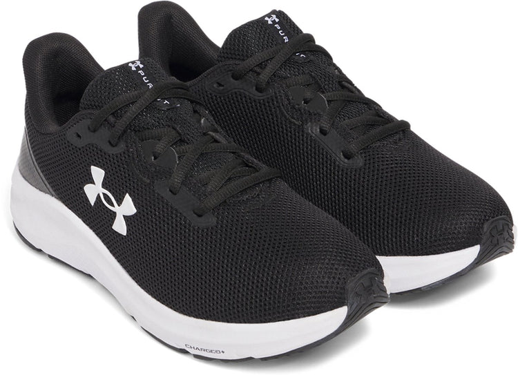 Under Armour UA W Charged Pursuit 4 Chaussures de sport pour femme - Noir - Blanc