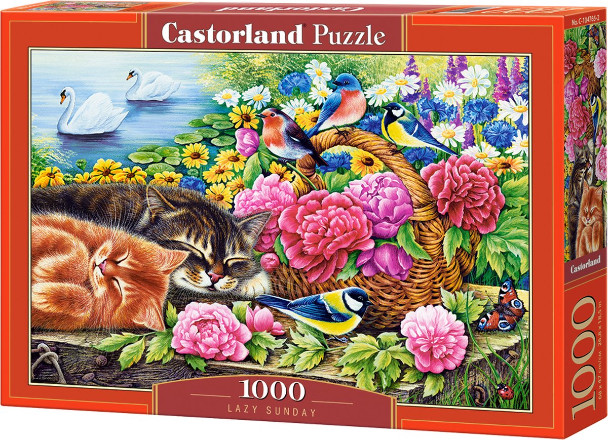 Castorland paresseux dimanche – puzzle – 1 000 pièces – finition satinée – ajustement parfait – qualité européenne