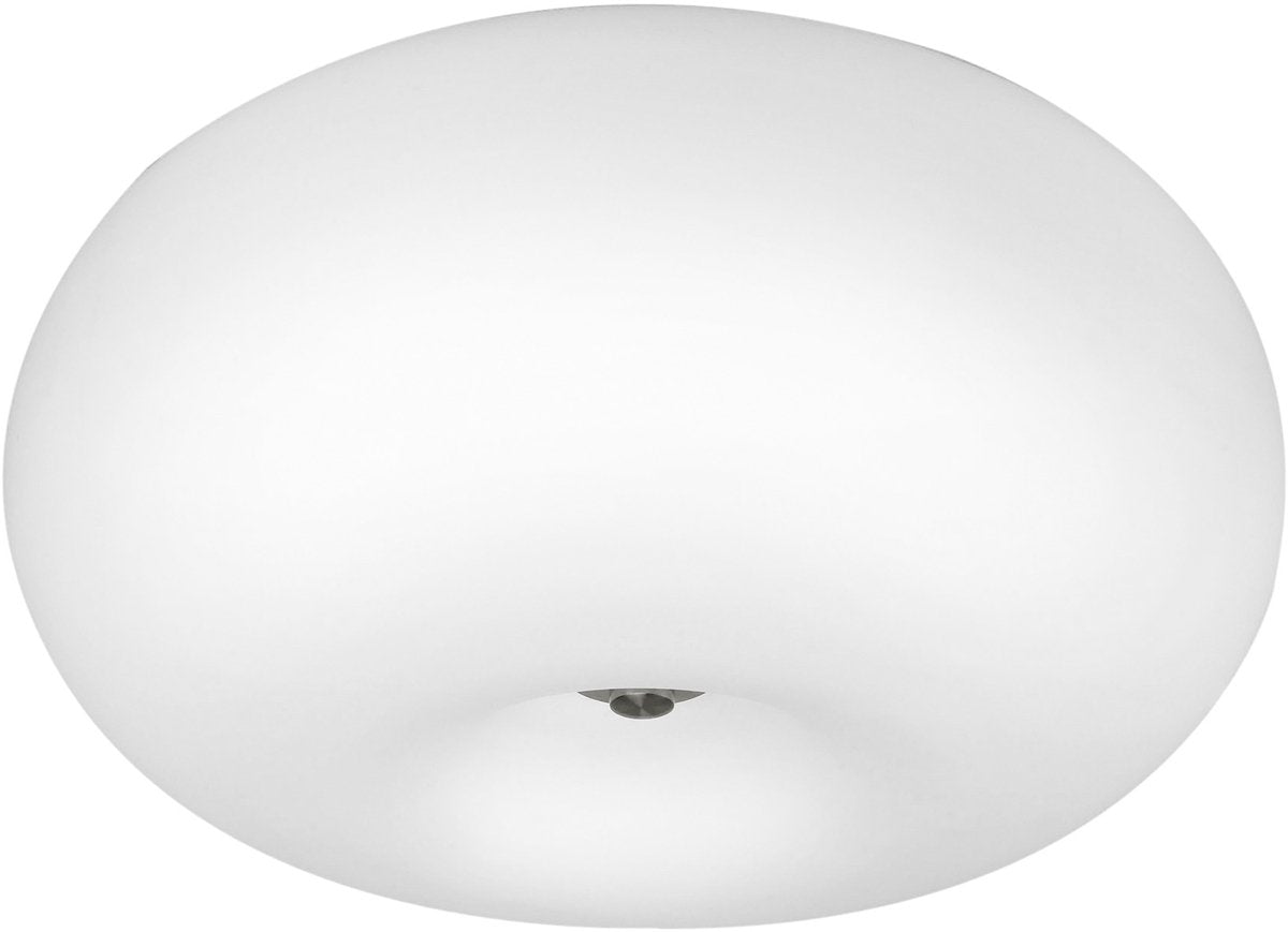 Eglo optica - plafonnier - ø35 cm - nickel mat - blanc