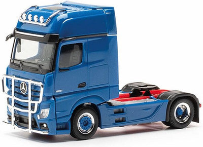 Herpa Mercedes Benz Actros G. + pare-buffle et support de lampe, bleu échelle 1:87