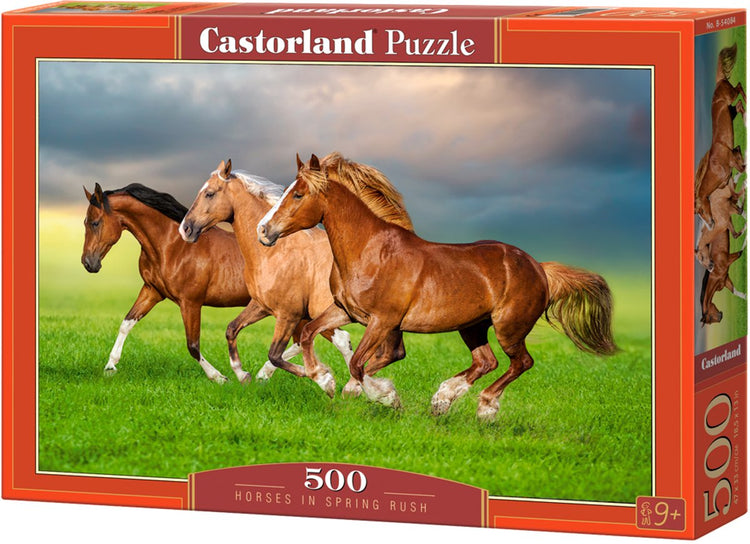 Chevaux Castorland en jonc printanier – puzzle – 500 pièces – finition satinée – ajustement parfait – qualité européenne