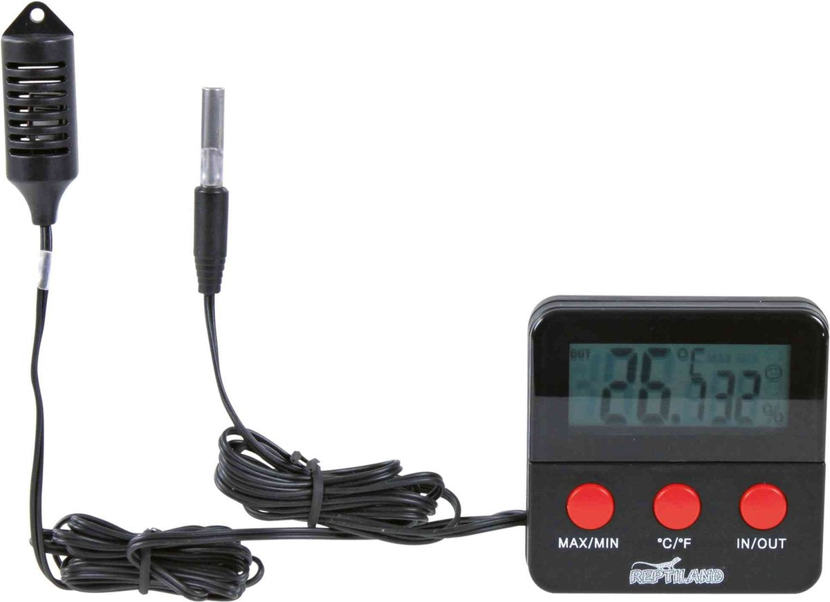 Trixie thermomètre hygromètre numérique pour reptiles - plage de mesure 0-70 °c, 20-99% d'humidité - 6x6 cm
