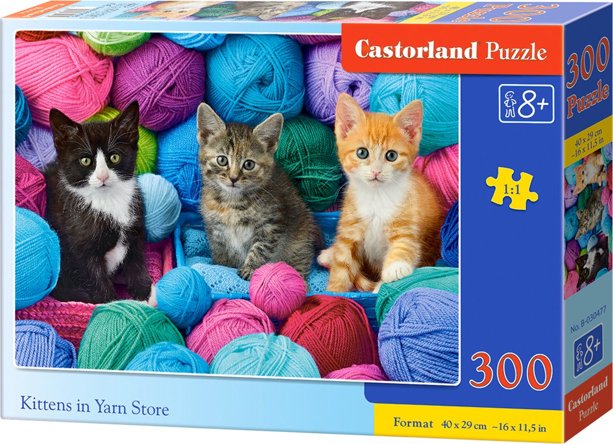Chatons Castorland dans un magasin de laine – puzzle – 300 pièces – chats – qualité premium