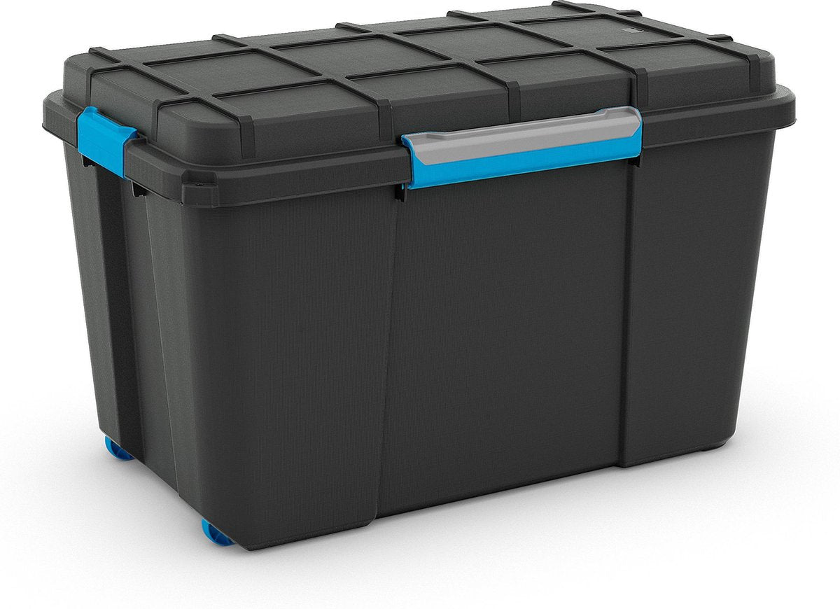 Boite de rangement plongée Kis xl - 110l - clips noir bleu