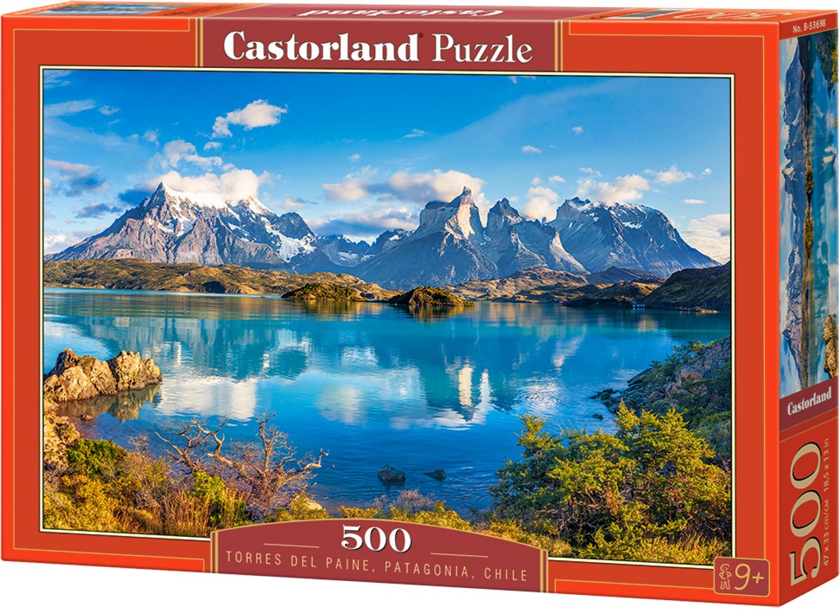 Castorland torres del paine, patagonie, chili – puzzle – 500 pièces – finition satinée – ajustement parfait – qualité européenne