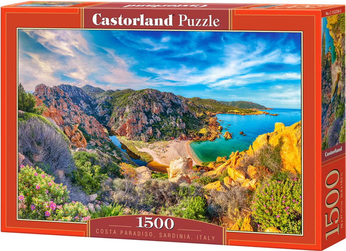 Castorland costa paradiso, sardaigne, italie – puzzle – 1500 pièces – finition satinée – ajustement parfait – qualité européenne