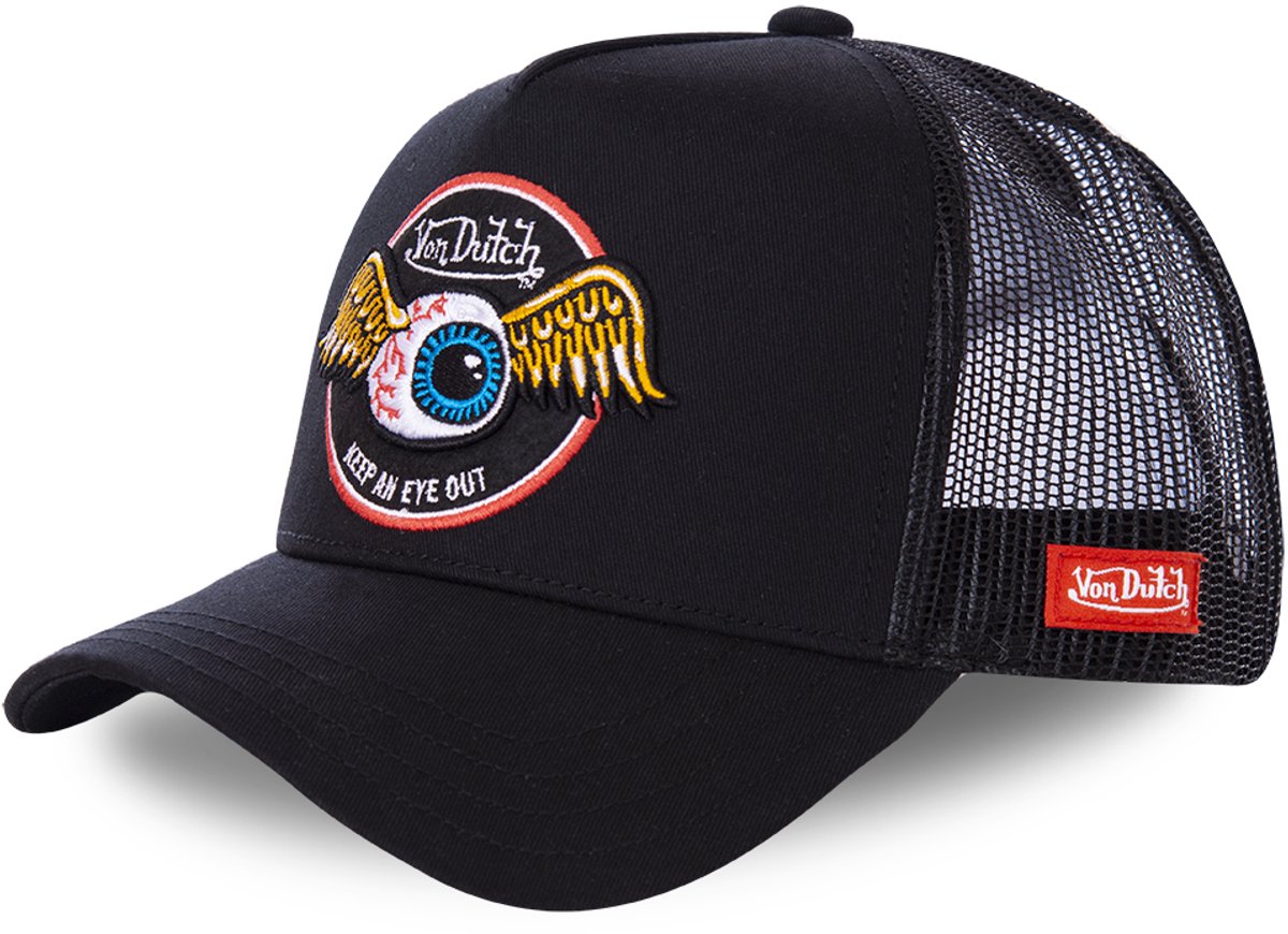 Von dutch - casquette de camionneur snapback rag blk | taille unique | réglable | fermeture à pression - noir