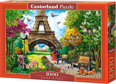 Castorland printemps à paris – puzzle – 1000 pièces – finition satinée – ajustement parfait – qualité européenne