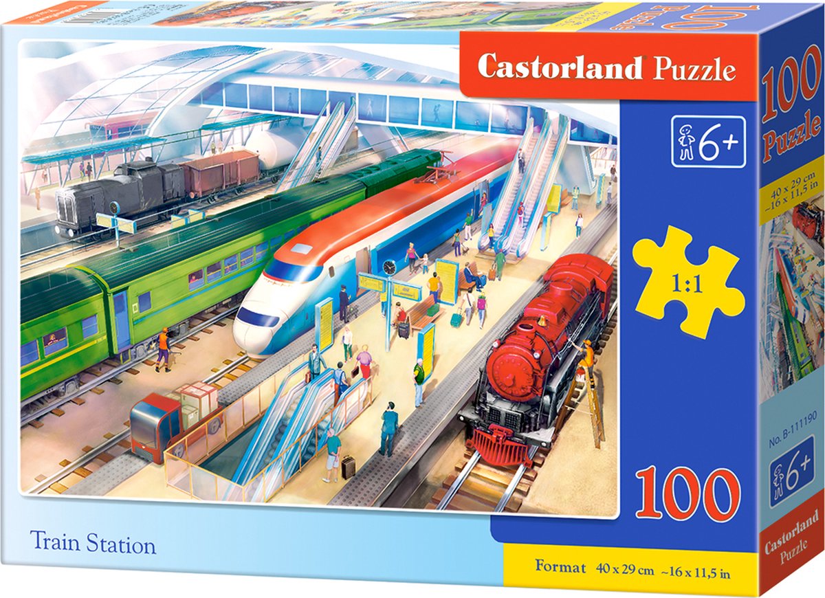Gare de Castorland – puzzle – 100 pièces – trains – qualité premium