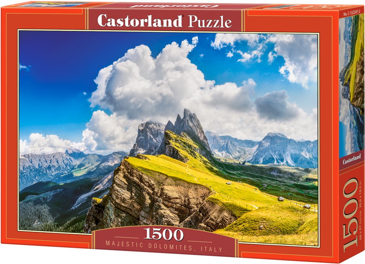 Dolomites majestueuses de Castorland, Italie – puzzle – 1500 pièces – finition satinée – ajustement parfait – qualité européenne